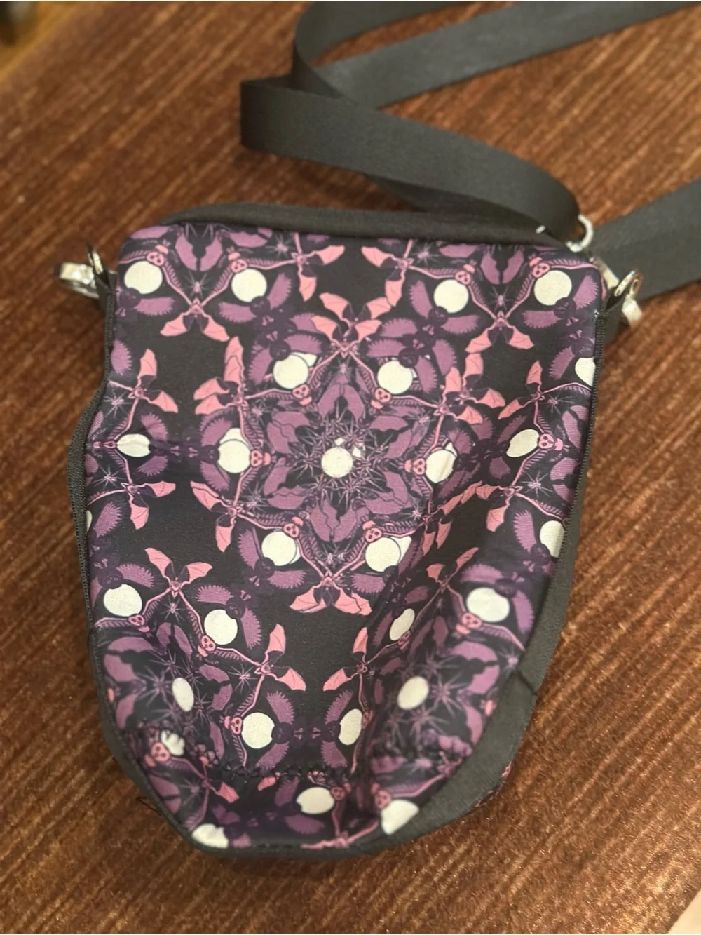 Crossbody Camera Bag in Purple Floral Print